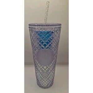Starbucks Jeweled Bling 2022 Holiday Cold Iridescent Tumbler 24oz White Venti